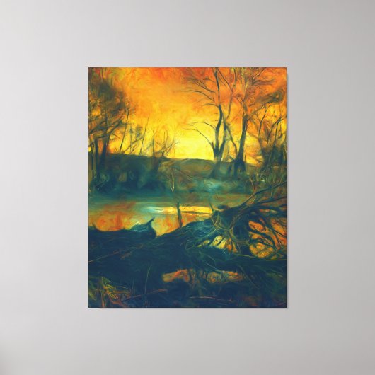 Spooky Dark Swamp Wall Art Canvas Afdruk (Voorkant)