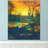Spooky Dark Swamp Wall Art Canvas Afdruk (Insitu (Houten vloer))