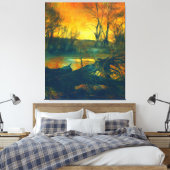 Spooky Dark Swamp Wall Art Canvas Afdruk (Insitu (Slaapkamer))