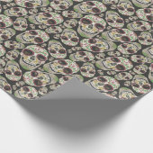 Spooky Day of the Dead Sugar Skulls Pattern Cadeaupapier (Hoek)