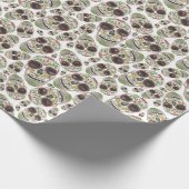 Spooky Day of the Dead Sugar Skulls Pattern Cadeaupapier (Hoek)