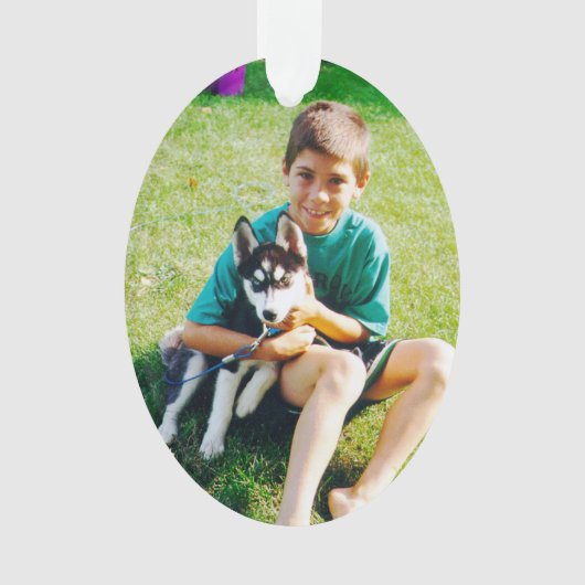 Spooky de Husky Puppy Ornament (voorkant)