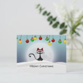 Spooky De Kerst Zwartkat Feestdagenkaart (Staand voorkant)