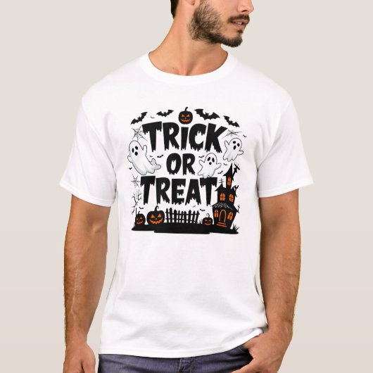 Spooky decor en leuke Halloween traktaties! T-shirt (Voorkant)