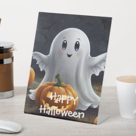 Spooky Delight: Geestige Halloween Pret Reclamebord Met Voetstuk