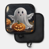 Spooky Delight: spookachtig Halloween-plezier Pannenlap (Voorkant / Achterkant)