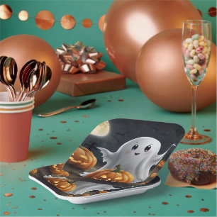 Spooky Delight: spookachtig Halloween-plezier Papieren Bordje