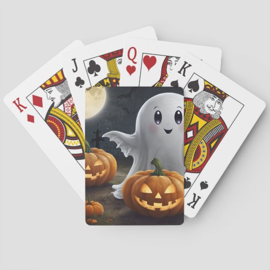 Spooky Delight: spookachtig Halloween-plezier Pokerkaarten (Achterkant)