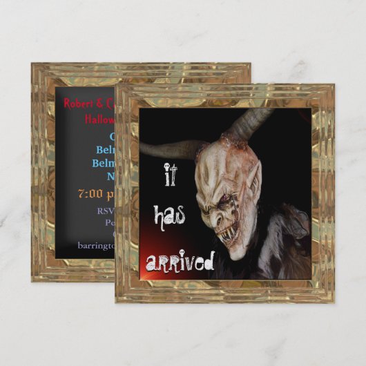 Spooky Demon Halloween is aangekomen op uitnodigin Kaart (Voorkant / Achterkant)