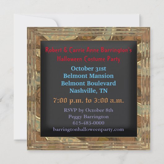 Spooky Demon Halloween is aangekomen op uitnodigin Kaart (Achterkant)