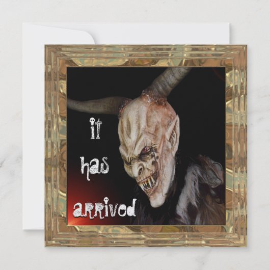 Spooky Demon Halloween is aangekomen op uitnodigin Kaart (Voorkant)