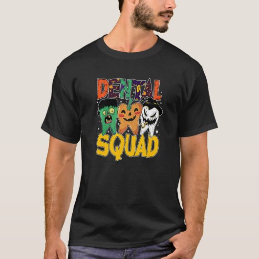 Spooky Dental Assistant Dental Squad Halloween Den T-shirt (Voorkant)