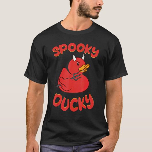 Spooky Devil Rubber Duck Spooky Ducky T-shirt (Voorkant)