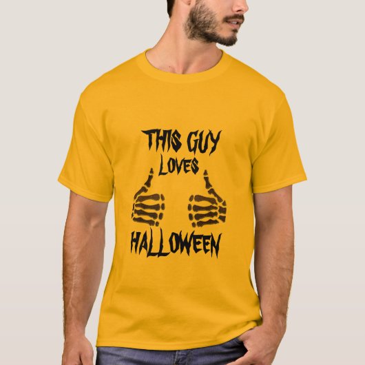 Spooky deze man houdt van Halloween grappig eng T-shirt (Voorkant)