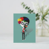 Spooky Dia de Los Muertos Girl Briefkaart (Staand voorkant)