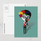 Spooky Dia de Los Muertos Girl Briefkaart (Voorkant / Achterkant)