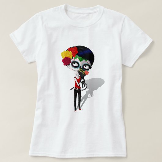 Spooky Dia de Los Muertos Girl T-shirt (Design voorkant)