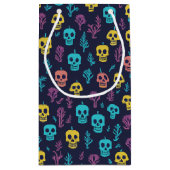 Spooky Dia de los Muertos kleurrijk schedelpatroon Klein Cadeauzakje (Achterkant)