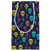 Spooky Dia de los Muertos kleurrijk schedelpatroon Klein Cadeauzakje (Voorkant)