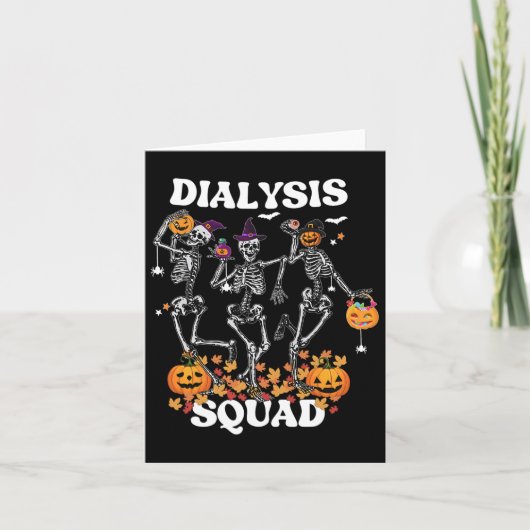 Spooky Dialyse Squad Nurse Skeleton Dancing Daily Kaart (Voorkant)