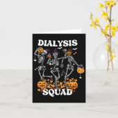 Spooky Dialyse Squad Nurse Skeleton Dancing Daily Kaart (Gele Bloem)