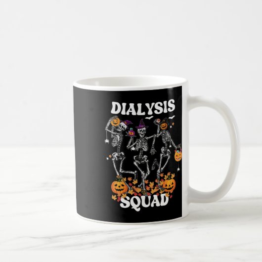 Spooky Dialyse Squad Nurse Skeleton Dancing Daily Koffiemok (Rechts)