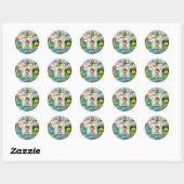 Spooky Dino Birthday Bash Custom Photo Party Ronde Sticker (Vel)