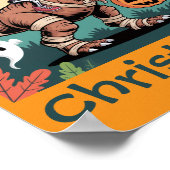 Spooky Dino Rider – Skeleton on Mummy T-Rex  Poster (Hoek)