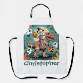 Spooky Dino Rider - Skeleton op Mummy T-Rex Schort (Voorkant)