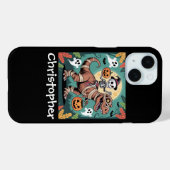Spooky Dino Ruiter – Skelet op Mummie T-Rex  Case-Mate iPhone Case (Achterkant (horizontaal))