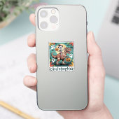 Spooky Dino Ruiter – Skelet op Mummie T-Rex Sticker (Telefoon)