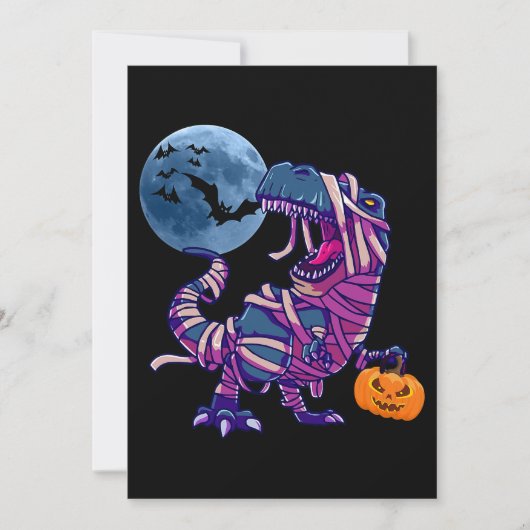 Spooky Dinosaur Halloween Dinosaur TRex met Pumpk Kaart (Voorkant)