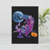 Spooky Dinosaur Halloween Dinosaur TRex met Pumpk Kaart (Staand voorkant)
