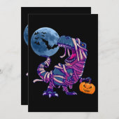 Spooky Dinosaur Halloween Dinosaur TRex met Pumpk Kaart (Voorkant / Achterkant)