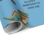 Spooky Dinosaur Halloween Verjaardag Cadeaupapier (Rol Hoek)