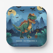 Spooky Dinosaur Halloween Verjaardag Custom T-Rex Papieren Bordje (Voorkant)