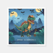Spooky Dinosaur Halloween Verjaardag Custom T-Rex Servet (Voorkant)