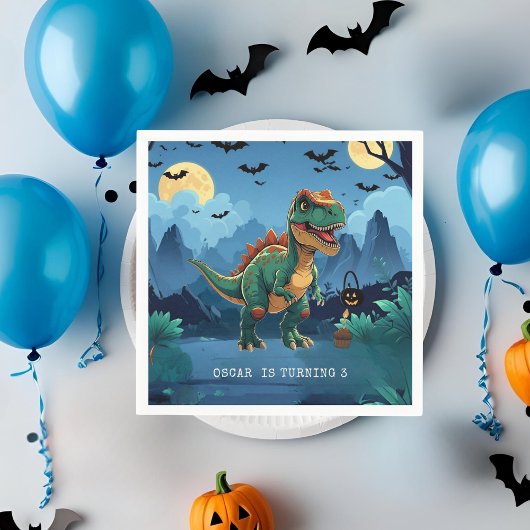 Spooky Dinosaur Halloween Verjaardag Custom T-Rex Servet