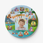 Spooky dinosaurus Halloween Verjaardagspapier bord (Voorkant)