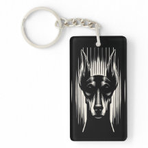  Spooky Doberman Acryl Sleutelhanger
