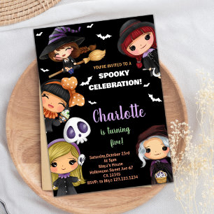 Spooky Dolls Halloween Verjaardag Uitnodigingen