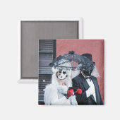 Spooky donker Halloween gothic maskerade balmagnee Magneet (Voorkant / Achterkant)