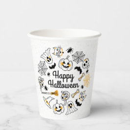 Spooky Doodle Halloween Paper Cups Papieren Bekers