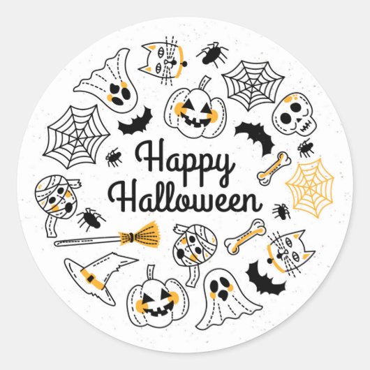 Spooky Doodle Halloween Sticker (Voorkant)
