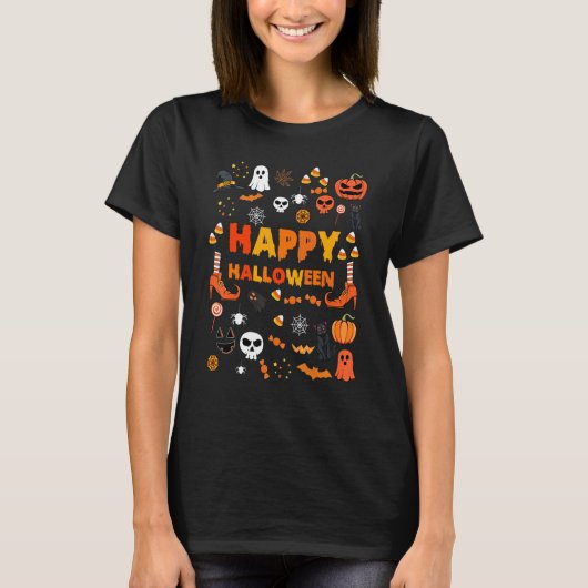 Spooky Doodles Halloween Costume Autumn Pumpkin Ch T-shirt (Voorkant)