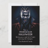 Spooky Dracula Vampier Halloween Groet Feestdagenkaart (Voorkant)