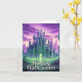 Spooky Dreadful Haunted House | Happy Halloween Kaart (Gele Bloem)