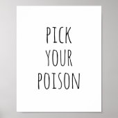 Spooky Drink Bar Halloween | Zwart-wit gif Poster (Voorkant)