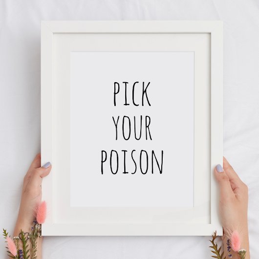 Spooky Drink Bar Halloween | Zwart-wit gif Poster