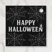 Spooky Drinken Happy Halloween Spiderwebs Haunted Bedankjes Labels (Achterkant)